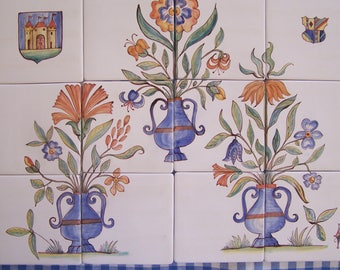 Majolica Colorful and charming hand painted Ceramic Tile Mural