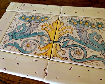 Hand painted ceramic tile Mural