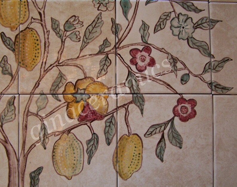 Large ceramic tile Mural hand painted in the Italian Etsy