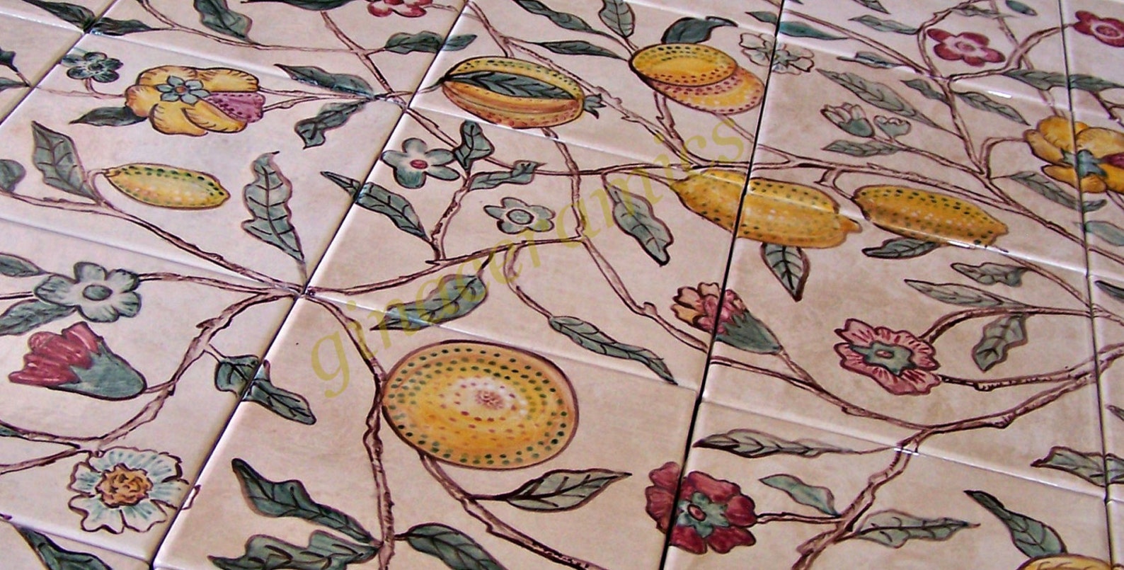 Large ceramic tile Mural hand painted in the Italian Etsy