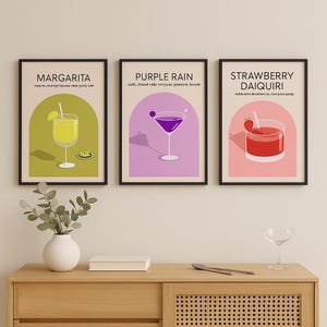 Paquete de 11 impresiones artísticas de cócteles, arte imprimible de barra, póster de cóctel moderno, carrito de bar femenino, regalo, decoración de pared de cocina, póster de bebidas, impresión de alcohol