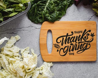 5 archivos de grabado láser para Feliz Día de Acción de Gracias | Diseños para tablas de cortar | Archivos AI, SVG y PNG | Archivo digital para grabado en madera