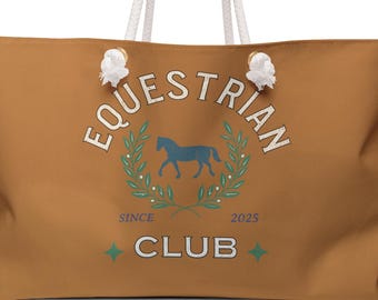 Bolsa de fin de semana ecuestre, regalo para amantes de los caballos, regalo para el día de la madre, bolsa de mano para montar a caballo, bolsa de viaje