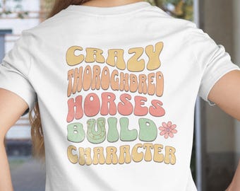 Camiseta de pura sangre, divertida para amantes de los caballos, regalo ecuestre, camiseta unisex vintage de caballos, camiseta de entrenador de caballos