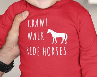 Body de caballo para bebé: regalo de manga larga para mamá amante de los caballos, regalo para baby shower, mono con caballo, bonito conjunto para bebé, caballo para bebé.