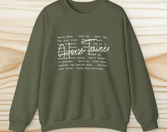 Sudadera de entrenador de caballos, regalo ecuestre para cumpleaños o Navidad, agradecimiento al entrenador de caballos, consejos de equitación, sudadera de cuello redondo