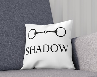 Cojín ecuestre, regalo para amantes de los caballos, nombre de caballo personalizado o almohada de granero, decoración de retiro de jinetes, cojín de caballo personalizado, regalo de caballo
