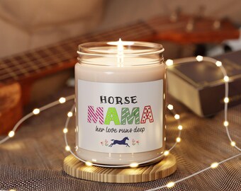 Vela de soja perfumada Horse Mama / Regalo considerado para mamás ecuestres / Decoración acogedora para el hogar para amantes de los animales, cumpleaños, día de la madre, relajación