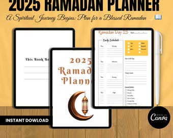 Ramadan Planner 2025, Digital Muslims 30 Days Planner, Quran Tracker, Habit Tracker, Ramadan Goals, 3 Days EId Planner, Digital Download