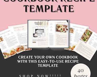 Plantilla de libro de cocina / Plantilla de libro de recetas / Plantillas Canva / Plantilla de libro de cocina / Plantilla de recetas