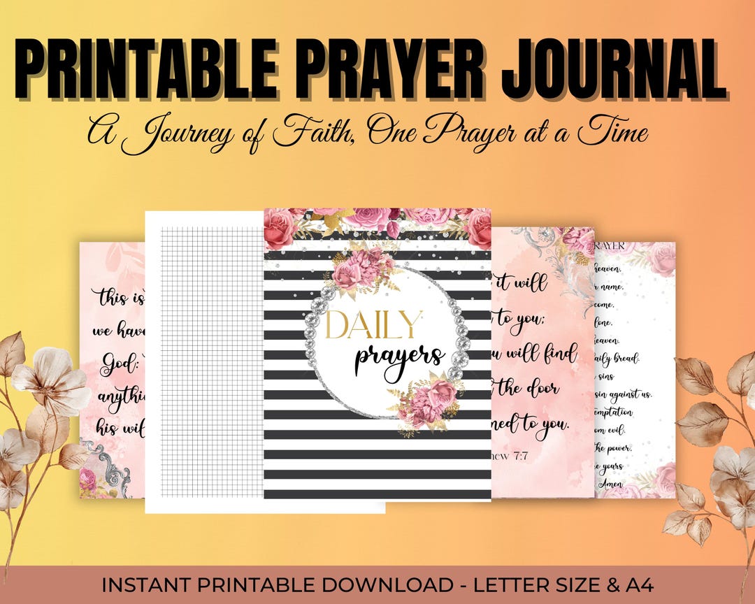 Prayer Journal Printable | Bible Study Guide | Gratitude Journal ...