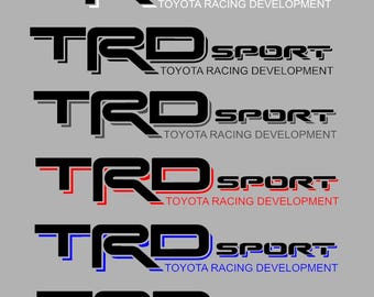 2 calcomanías TRD Sport para la cabecera de la camioneta Toyota Racing Development Tundra Tacoma, par de calcomanías