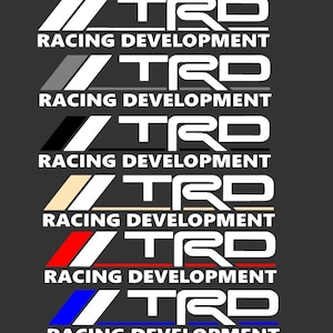 Two TRD Racing Development Toyota Tundra Tacoma Bedside Truck Decal Pair