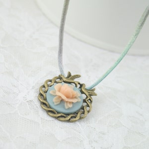 Rose Cameo Necklace Bird frame