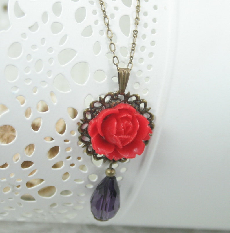 Vintage Rose Necklace image 1