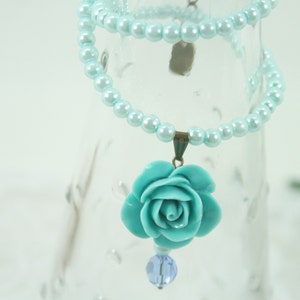 Blue Rose Necklace