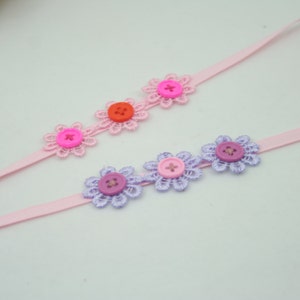 Set of 2 Lace flower headbands image 3