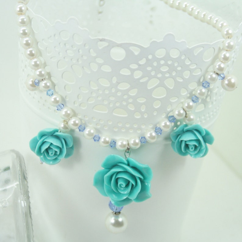 Blue Rose Necklace image 1