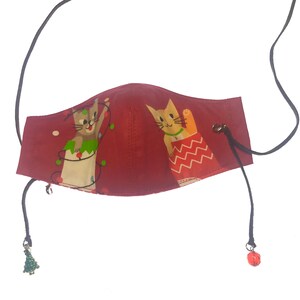 Xmas hemp and cotton mask with charm lanyard