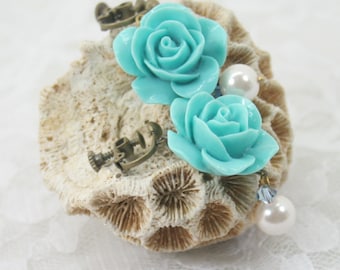 Blue Rose Earring