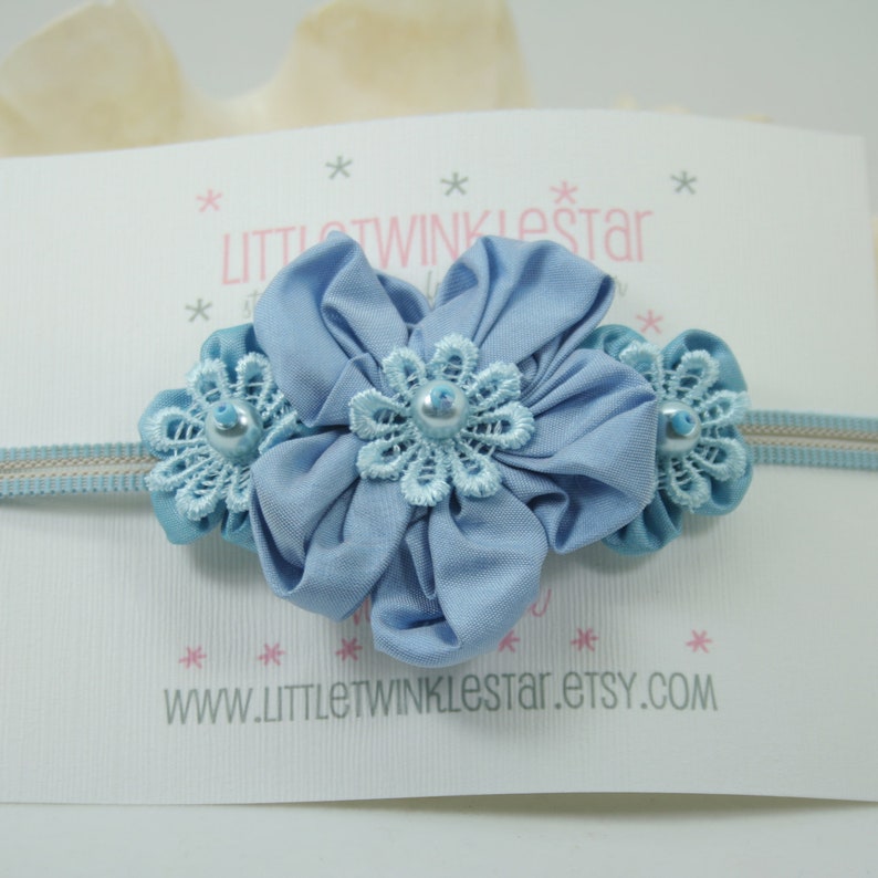 Trio Silk Flower Headband Etsy