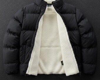 Chaqueta acolchada reversible de invierno / Abrigo aislante con forro de sherpa