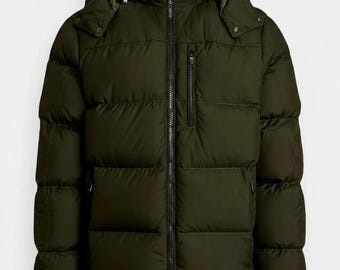 Chaqueta acolchada de plumas / Abrigo de invierno ligero y aislante / Chaqueta acolchada de diseño para hombre para clima frío