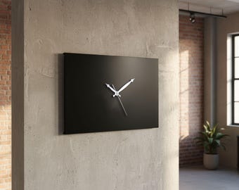 Handcrafted Metal Rectangular Wall Clock, Silent Quartz Movement
