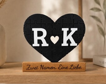 Personalized wedding gift | Heart with initials & engraving | Anniversary gift | Gift for couples