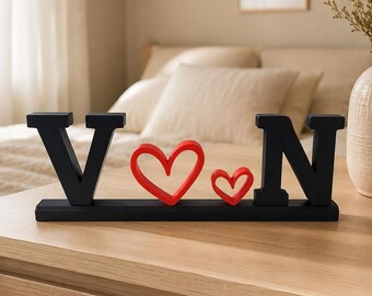 Personalized partner gift with initials & heart | Gift for girlfriend/boyfriend | Anniversary | Valentine's Day | Couple gift
