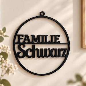 Familienschild personalisiert | Türschild mit Familienname | Namensschild Familie | Wandschild & Geschenk zum Einzug
