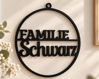 Personalized family name sign | Door sign with family name | Family nameplate | Wall sign & housewarming gift