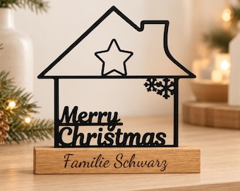 Christmas Gift | Christmas Decoration | Personalized Christmas House with Engraving | Gift for Family