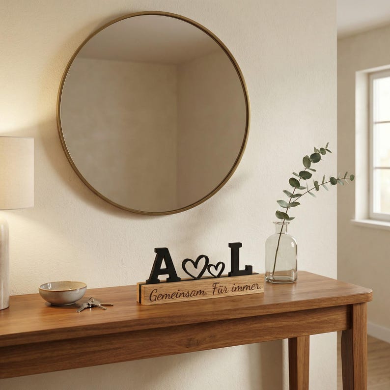 Regalo personalizzato per il partner con iniziali e cuore | Supporto in legno di quercia | Regalo di anniversario per fidanzata/fidanzato | Regalo d'amore/per la relazione immagine 5