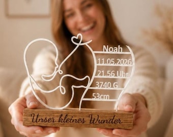 Personalized baby gift | Birth gift with name & birth details | Gift for parents | Baby keepsake