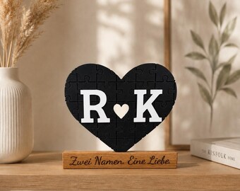 Personalized gift for your partner | Heart with initials & custom engraving | Anniversary gift | Wedding anniversary