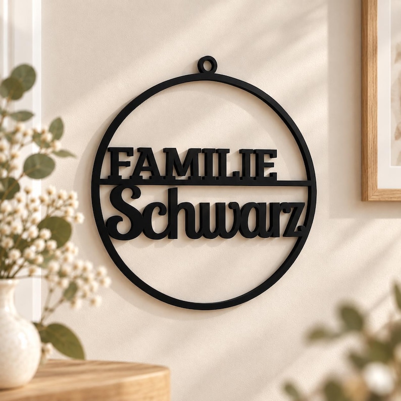 Familienschild personalisiert | Türschild mit Familienname | Namensschild Familie | Wandschild & Geschenk zum Einzug