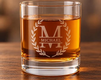 Personalized whisky glass with name | Engraved whisky glass | Gift for dad, partner, boyfriend or whisky lover