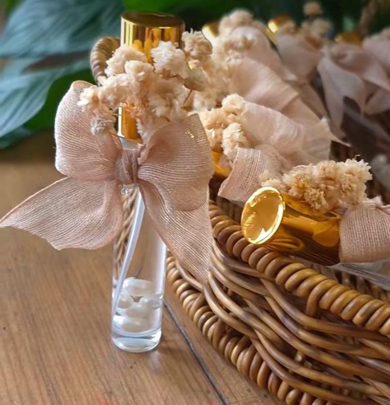 Wedding Favor Bottle With Pearls Elegant Mini Glass Bottle For 