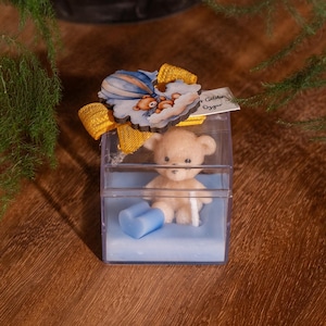 Personalized Baby Shower Candle Favor,Teddy Bear Candle Favors, Birthday Favors for Baby Shower Gifts, Birthday Candle for Baptism Gift
