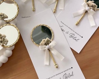 Personalized Wedding Mirror Gift | Henna Night Favor | Elegant Wedding Favors by AYA Candle