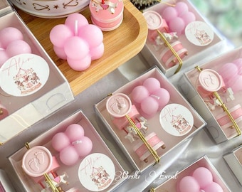 Personalized Bubble Candle Favors: Baby Shower, Birthday, Baptism