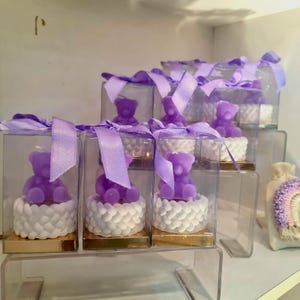 Personelized Teddy Bear Candle Favors | Baby Shower Candle Gift | Cute Baby Reneveal Gift | Baby Birthday Party Candle Favor | Baptism Gift