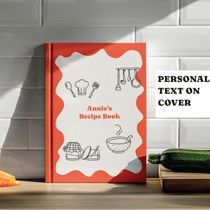 Personlig retro receptbok, vintage kökskokbok, anpassad matlagningsdagbok, A5 inbunden
