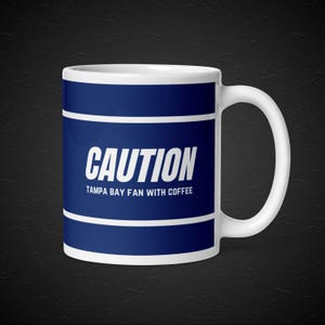 Tampa Bay Lightning Becher für Hockey-Fan Tampa Bay Lightning Geschenkidee für Mann lustige Sportbecher für ihn Vorsicht Tampa Bay Fan mit Kaffee