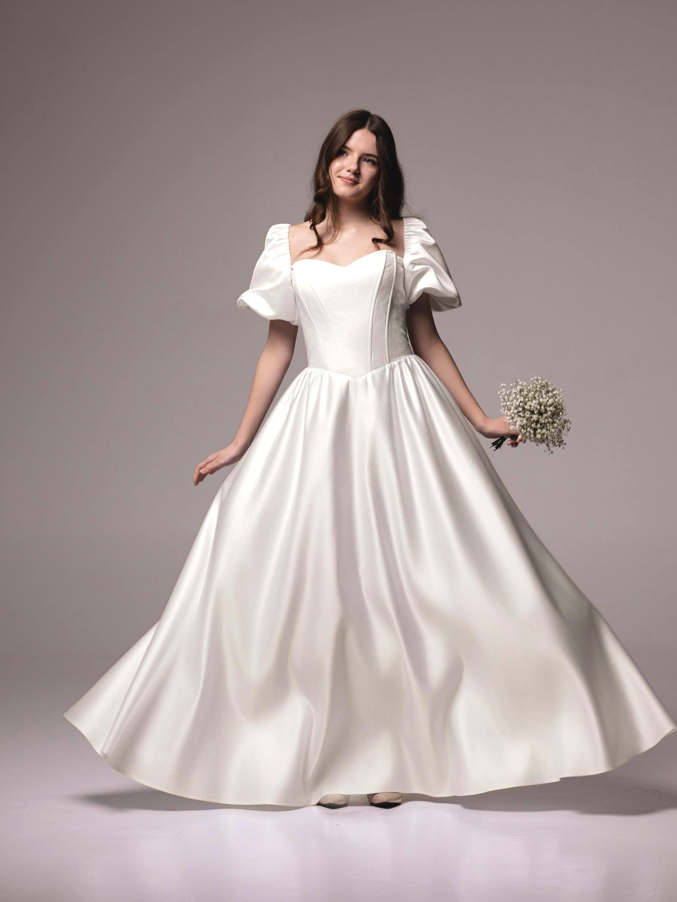 strapless open back dress Modest Long Princess Tulle Lace Appliques Flower Girl Dress with Sleeves Champagne / 14 main image 0