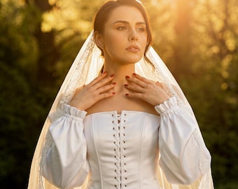 Corset Wedding Dress, Satin Bridal Gown, Lace Up Wedding Dress, Off Shoulder Bridal Dress, Minimalist Wedding Gown