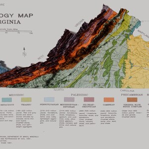 Geologische kaart van Virginia