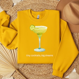 Tiny Cocktails Big Dreams Png, Cocktail Png, Trendy Design, Girls Club Png, Dirty Martini PNG, Watercolor,