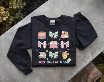 Diseño PNG de Coquette de 100 días de escuela (descarga digital)
